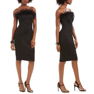 eliza j feather cocktail dress